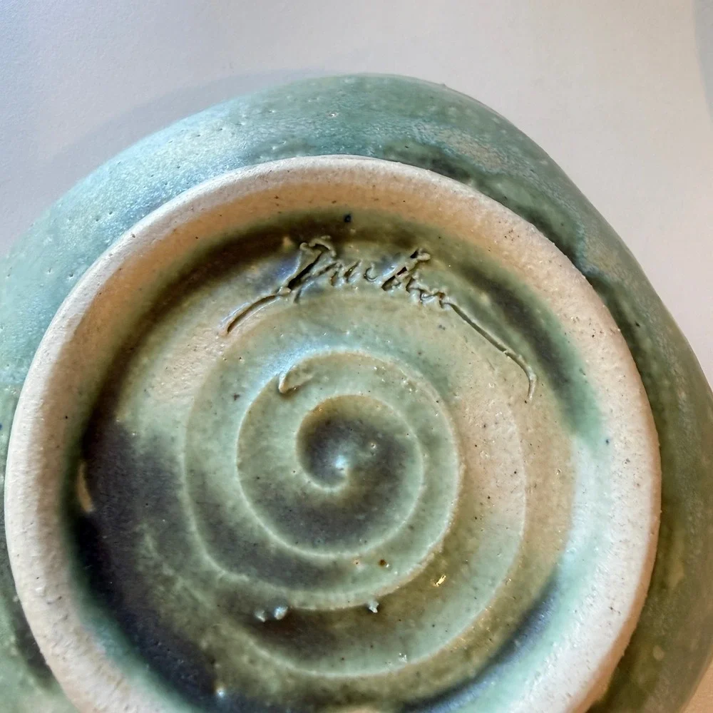 Studio Artisan Handcrafted Ceramic Bowls Sage Green & Terracotta Pink Set of 2